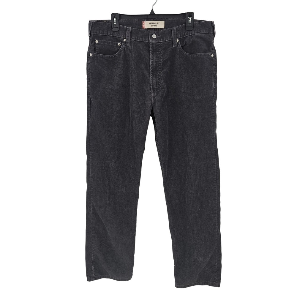 Levis 505 Jeans Mens 36x30‎ Gray Corduroy Regular Fit Straight Leg Classic